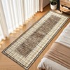Modern Area Rug Ultra-Soft Throw Rugs Contemporary Plaid Accent Carpet Non-Shedding Bordered Floor Cover Foldable Thin Indoor Mat for Bedroom - 2 of 4