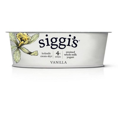 Siggi's Strained Whole Milk Vanilla Icelandic Style Greek Yogurt - 4.4oz