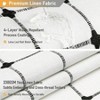 Boho Farmhouse Shower Curtain - 72x72 White & Black Linen, Water Repellent Heavy Duty Fabric with Tassel - 4 of 4