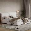 Christopher Knight Home Emma Modern Upholstered Platform Bed with Linen Fabric Pillow-Back Headboard - 2 of 4