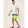 Lars Amadeus Men's Summer Printed Drawstring Color Block Swim Beach Shorts Boardshorts - 4 of 4