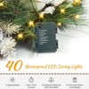 30 Inch Christmas Wreath with Lights, Lighted Large Outdoor Christmas Door Wreath with 40 Battery Operated - 4 of 4