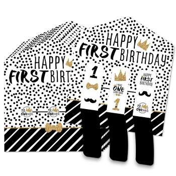 Big Dot of Happiness 1st Birthday Little Mr. Onederful - Boy First Birthday Party Game Pickle Cards - Pull Tabs 3-in-a-Row - Set of 12