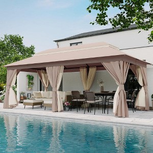 Decksplore 12'x20' Patio Gazebo with Double Roof, Mosquito Net & Privacy Screens - 1 of 4