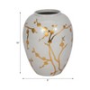 Chinoiserie Vase with Floral Design, Ceramic Ceramic, Traditional Decorative Accent for Home, Office, Living Room - 10" White - 4 of 4