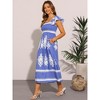 INSPIRE CHIC Women's Square Neck Flutter Sleeve Smocked Dress - 3 of 4