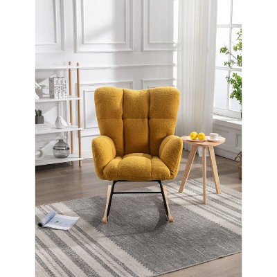 NicBex Rocking Chair Upholstered Accent Chair with Padded Chair Armchair Reading Chair Comfy Chair for Living Room, Bedroom