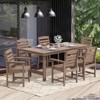 Hyleory 7pc Outdoor Dining Set, 66.9'' Rectangular Table w/Umbrella Hole and 6 Chairs - 2 of 4