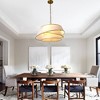 Bella Depot 24" Gold Fabric 3-Tier Drum Pendant Light Adjustable Chandelier - 2 of 4