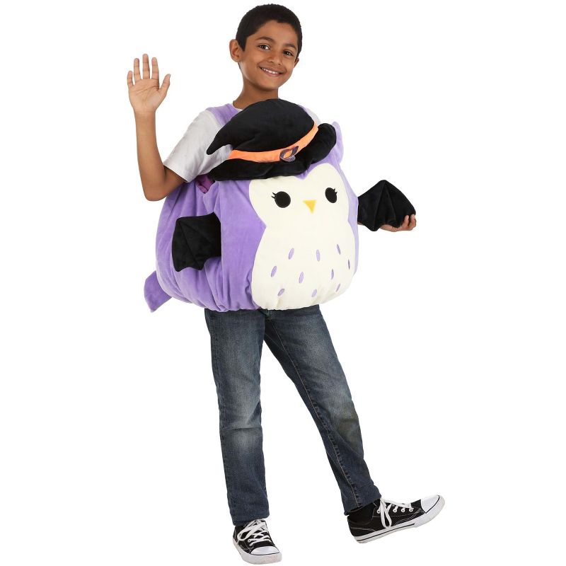 HalloweenCostumes.com Large  Girl  Squishmallow Holly the Owl Kid's Costume, Black/Orange/Purple, 1 of 7
