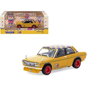 Datsun 510 "OG Beer" Yellow with Checkered Top "Hobby64" Series 1/64 Diecast Model Car by Tarmac Works - 1 of 4