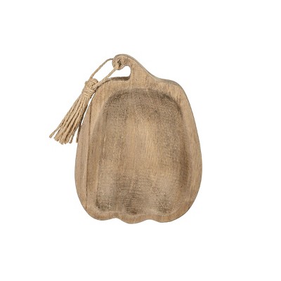 Pumpkin Trinket Dish Brown Wood & Jute by Foreside Home & Garden