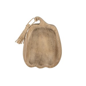 Pumpkin Trinket Dish Brown Wood & Jute by Foreside Home & Garden - 1 of 4