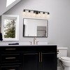 DORESshop 40 in. 6-Light Bathroom Vanity Light - Vanity Light with Clear Glass Shades, Black Wall Sconce for Bathroom, Bedroom - 3 of 4