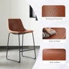 Wooakway Armless Industrial Faux Leather Barstools with Metal Legs and Footrest, Dining Chairs for Home Office Kitchen Island - 3 of 4