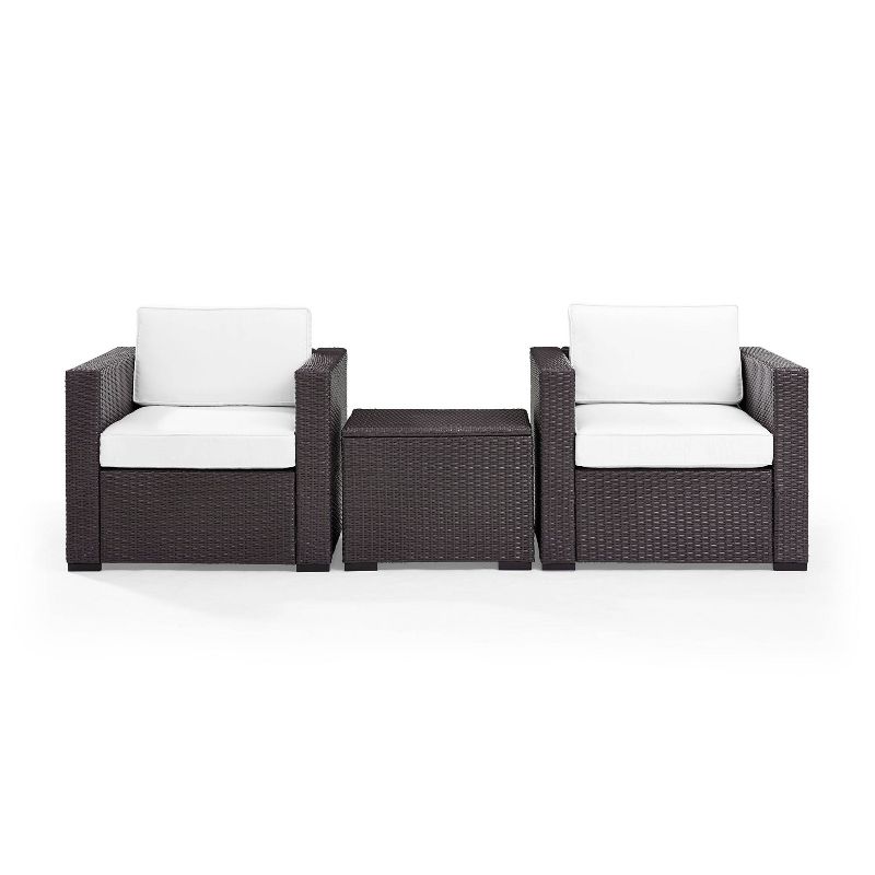 Biscayne 3pc Outdoor Wicker Seating Set - White - Crosley, 1 of 11
