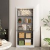 White Bookshelf with Doors & Storage Cabinet, 5-Tier Tall Bookcase with Adjustable Lights and Shelves - 4 of 4