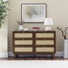 RISOKEYS Rattan 6 Drawer Dresser,Large Double Dresser, Wooden of Drawers for Closet with Wide Top,for Living Room,Bedroom,Hallway,Kids Room - 4 of 4
