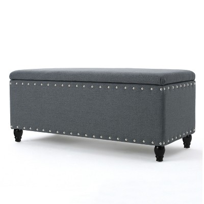 NicBex Modern 42" Storage Bench Wood Accent Stools with Cushioned Top and Nailhead Trims for Bedroom and Entryway