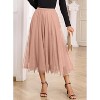 Women's Tulle Layered A-Line Skirt - High Waist Flowy Long Tutu for Date Night & Fall Fashion Pink - 4 of 4