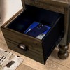 Gulches Espresso Finished Nightstand 20 Inches High 1 Drawer Spiral Wood Leg Design - 3 of 4