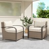 YARDSIGHT Modern PE Rattan Patio Chair  Plush Cushioned Outdoor Dining Seating with Curved Armrests Weather-Resistant Wicker for Patio & Garden - 2 of 4