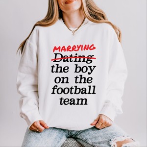 Marrying The Boy On The Football Team - Womens Lightweight Garment Dyed Sweatshirt - 1 of 3