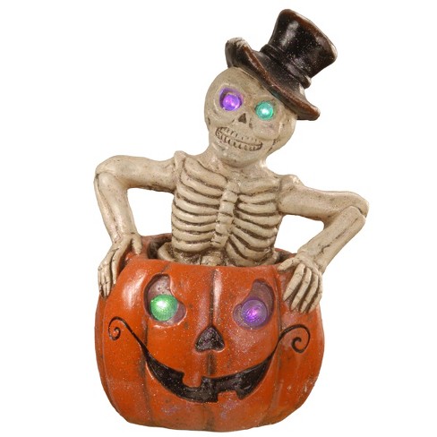 National Tree Company Skeleton In A Pumpkin Decoration, Led Lights ...