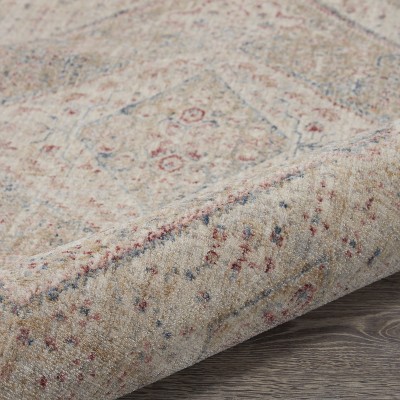 Enchanting Floral Medallion Beige/Grey Synthetic 3' x 5' Area Rug