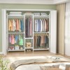 Besiost 70-In Bamboo Garment Rack with 5 Hanging Rods, Freestanding Closet System with Shelves - 3 of 4