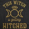 Womens This Witch Is Getting Hitched T Shirt Funny Halloween Wedding Bride Tee - Crazy Dog Women's T Shirt - 2 of 4