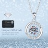 Moissanite Necklace for Women, 1 Carat Moissanite Halo Pendant Necklace for Wife, Mom Anniversary Jewelry Gifts - 4 of 4