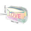Unique Bargains Women Portable LOVE Makeup Bag Gym Pink Blue 1 Pc - 3 of 3