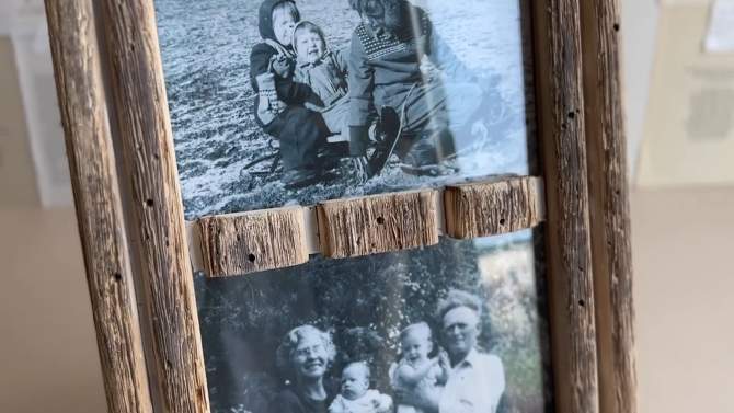 5x7 Inch 2 Photo Striped Driftwood Collage Picture Frame Wood, MDF & Glass by Foreside Home & Garden, 2 of 8, play video
