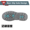 Steel Toe Boots for Men Work Boots Slip Resistant Safety Shoes Indestructible Industrial Construction Working Boots Black/Gray - 4 of 4