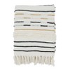 50"x60" Woven Sophistication Corded Fringe Throw Blanket Ivory - Saro Lifestyle - 2 of 4