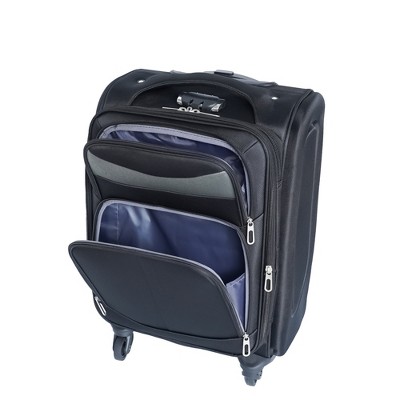 Vynxaria 20 Inch Black Suitcase Spinner Wheels TSA Lock Suitable for Traveling and Business Trips