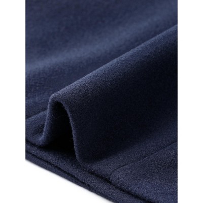 INSPIRE CHIC Women's Short Winter Warm Fully Lined Double Breasted Belted Slim Fit Pea Coat Small Navy Blue — фото 6