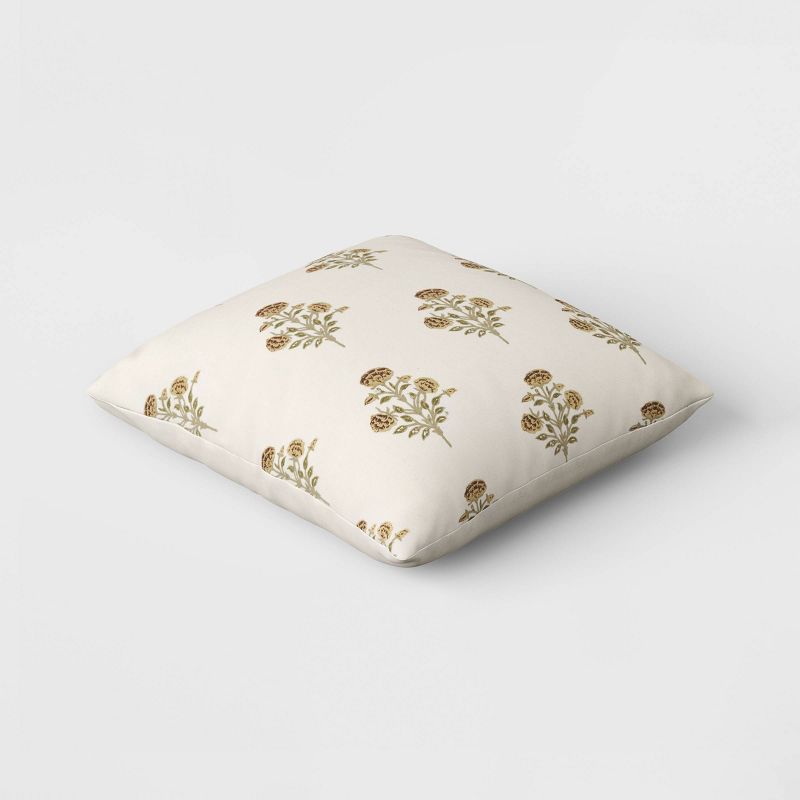 Block Print Floral Square Throw Pillow - Threshold&#8482;, 4 of 12