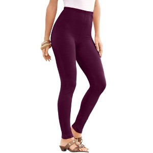 Roaman's Women's Plus Size Petite Ankle Length Essential Stretch Legging - 1 of 4