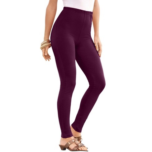 Roaman's Women's Plus Size Petite Ankle-length Essential Stretch Legging -  5x, Purple : Target