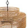 LamQee Farmhouse Rattan Chandeliers, Boho Chandelier Light Fixture with V-Shaped Hand Woven Wicker Shade - 4 of 4