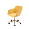 NicBex Armless Home Office Chair with Adjustable Height Modern Rotatable Velvet Computer Chair with 5 Casters for Office, Study, Bedroom, Yellow - 4 of 4