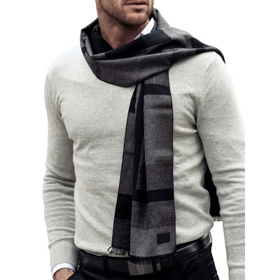 Mio Marino  Men's Cashmere Feel, 100% Cotton Fashion Winter Scarf - Ash  Obsidian, Size: One Size : Target