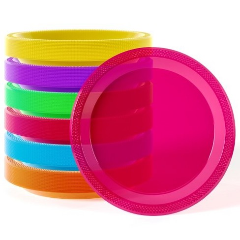 Exquisite 6 Color Black Light Glow Party Disposable Plates Assorted Neon Colors 7 Inch Target