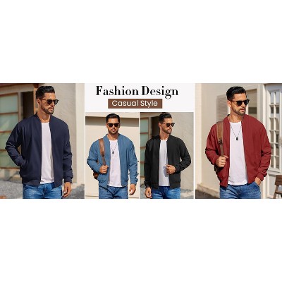 COOFANDY Men's Bomber Jacket Lightweight Flight Jackets Casual Softshell Varisty Jacket Black M — фото 3