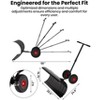 Heavy-Duty Snow Shovel with Wheels, 5-Position Adjustable Blade & Handle, 29/36 Inch Galvanized Steel Snow Pusher for Driveway and Yard - 3 of 4