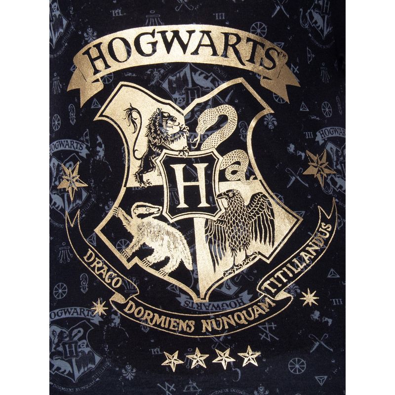 Harry Potter Girls' Hogwarts Castle Gold Foil Nightgown Pajama Sleep Top Hogwarts Castle, 3 of 5