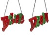 Northlight 9.5" Red and Green Hanging "Believe' and "Dream" Christmas Wall Decoration 9.5" - 2 of 4