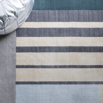 Charcoal and Beige Abstract Rectangular Area Rug, 3' x 5'